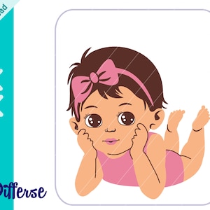 Lief klein meisje blaast een kus | Gesneden SVG-bestand & PNG | Clipart babymeisje | Pasgeboren SVG | Svg klein meisje | Schattige baby-png | Kusgezichtje
