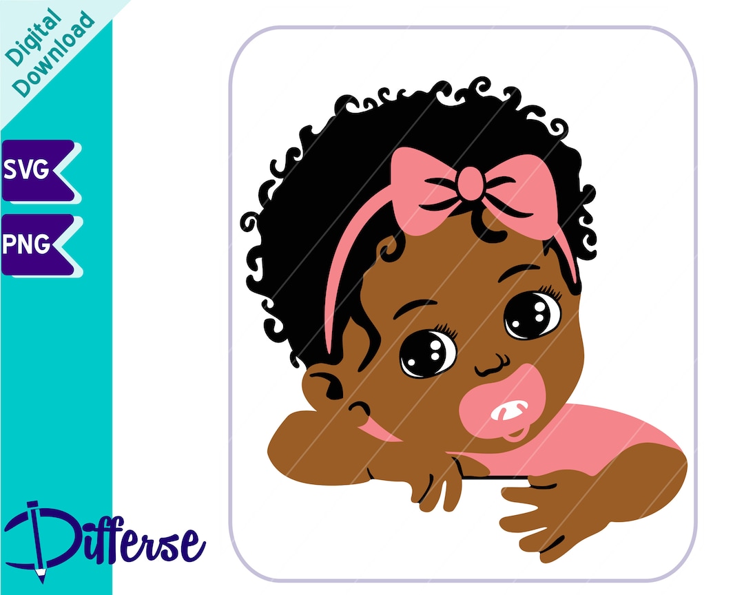 Niña afroamericana con chupete / Archivo de corte SVG y PNG / Bebé recién  nacido SVG / Baby shower SVG / Niña negra PNG / Peekaboo Girl SVG - Etsy ..., image size:1080x864