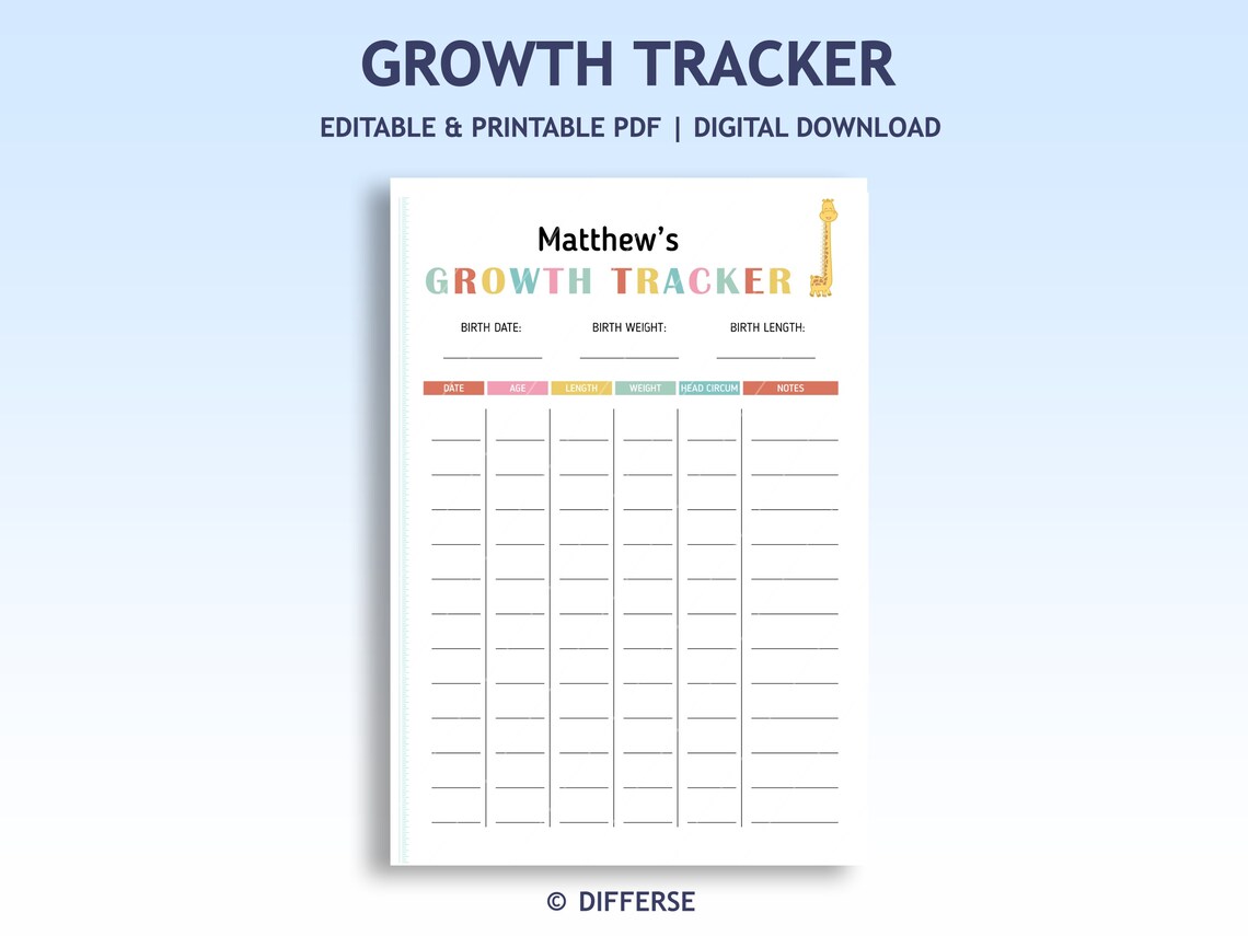 Baby Growth Tracker | Baby Growth Chart | Baby Milestone | Baby Weight ...
