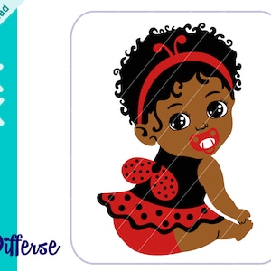 Black Baby Ladybug / SVG Cut File & PNG / Neonato in formato SVG / Baby Girl SVG / African American Baby Coccinella in formato SVG / Love Bug in formato SVG / Babyshower in formato SVG