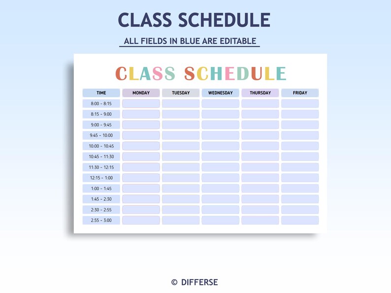 Editable Kid Routine Editable Class Schedule Planner | Classroom Schedule | Kids Daily ...