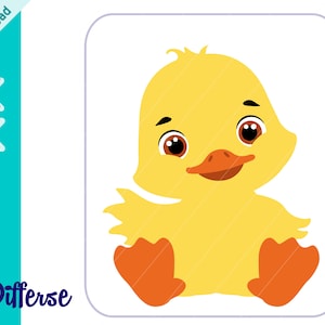 Mignon bébé canard SVG | Fichier de coupe SVG et PNG | Svg canard | Bébé animal de la ferme | Bébé canard png | Svg bébé animal