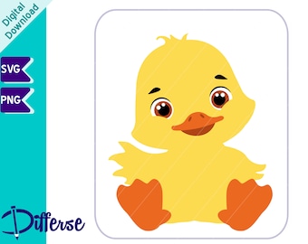 Cute Baby Duck SVG | SVG Cut File & PNG | Duck svg | Baby Farm Animal | Baby Duck png | Baby Animal svg