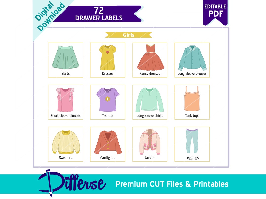 Kids Drawer Labels Kids Dresser Labels Kids Clothing Labels Kids