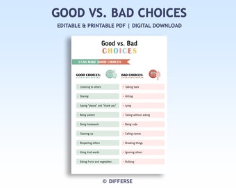 Good and Bad Choices | Positive and Negative Behavior | Behavior Chart | Calm Down Corner | Behavior Management | Behavior Sorting