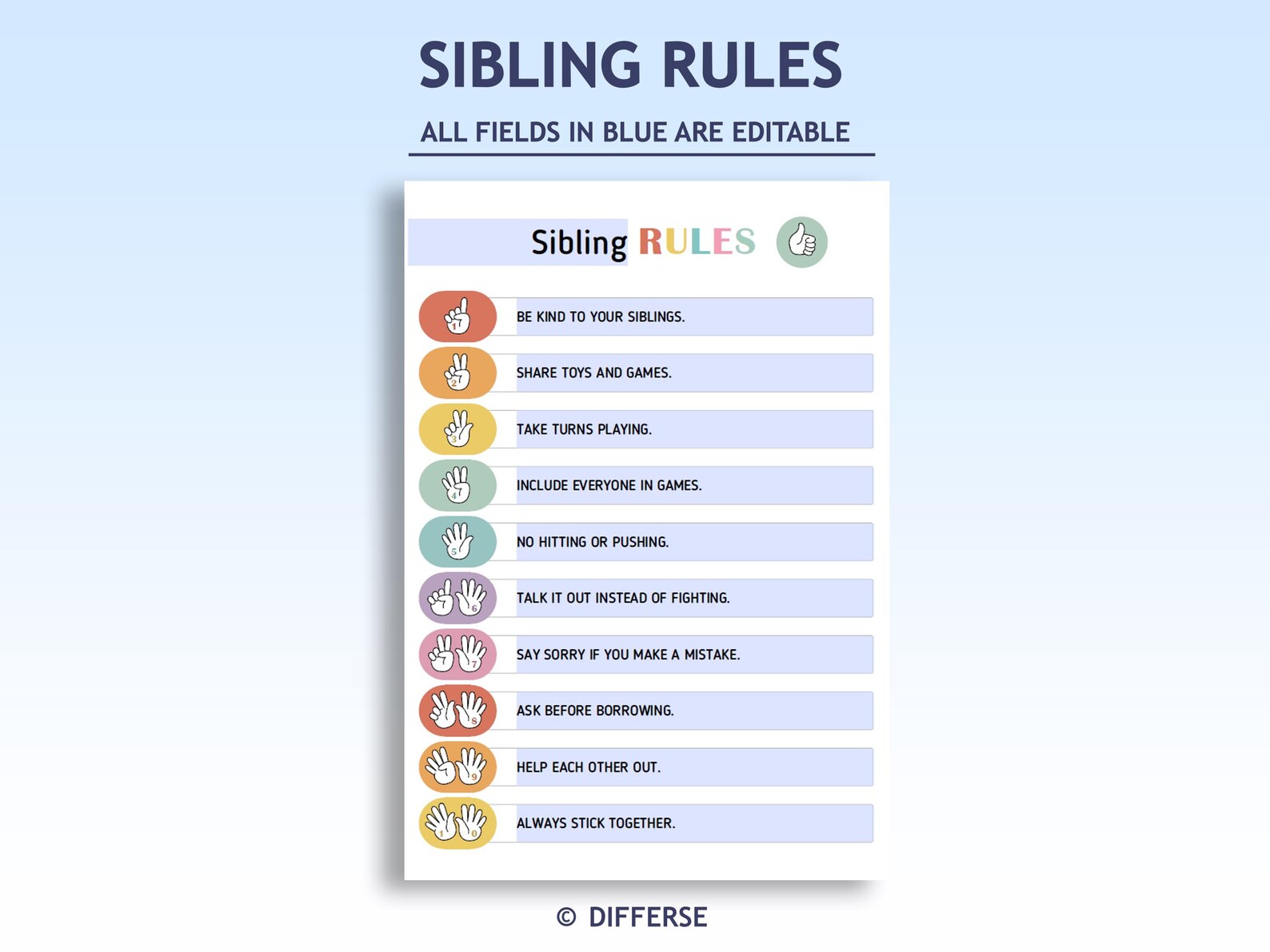 Sibling Rules Poster House Rules Family Rules Editable Sibling sibling-rules-poster-house-rules-family-rules-editable-sibling