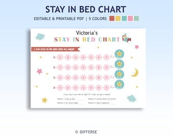 Stay in Bed Reward Chart | Bedtime Chart | Stay in Bed Chart | Reward Chart | Sleeping Chart Kids | Sleeping Chart Toddlers