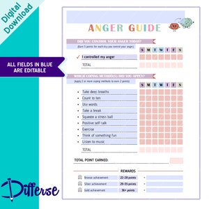 Kids Anger Management Chart Anger Control Chart Anger Guide Coping ...
