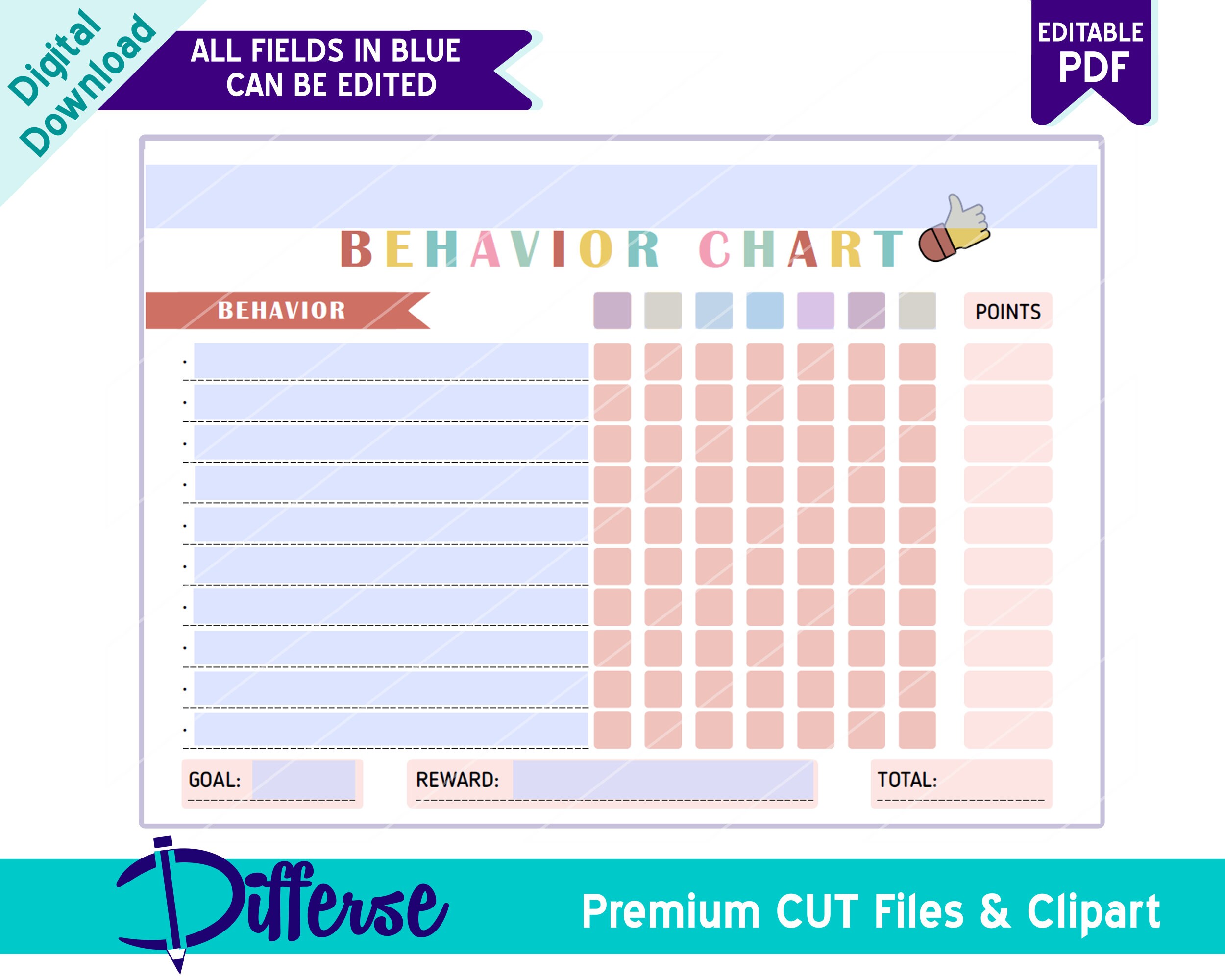 Behavior Chart for Kids Behavior Chart Behavior Reward - Etsy Australia