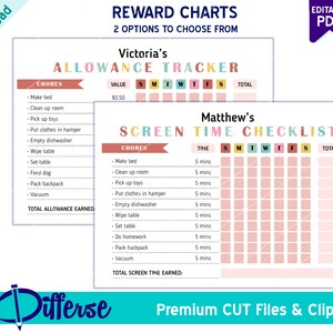 Chore Chart Bundle for Kids | Allowance Chart | Screen Time Checklist ...