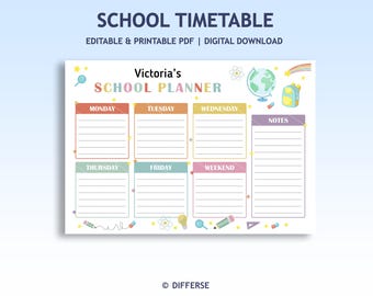 Cute School Planner | Homework Planner | Student Planner | Homework Tracker | Assignment Tracker | Study planner | Homeschool Planner