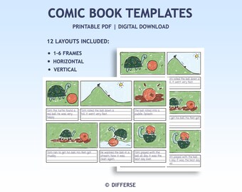 Comic Book Templates Printable | Blank Comic Strip Pages | Comic Book Worksheets | Storytelling & Writing Activity