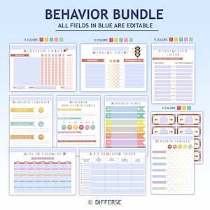 Behavior Bundle for Kids | Consequence Chart | Behavior Contract ...