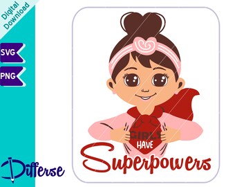 Chica superhéroe SVG / Archivo de corte SVG y PNG / Las chicas tienen superpoderes SVG / Superhéroe SVG / Clipart de superhéroe / Chica atrevida SVG / Chica con poder SVG
