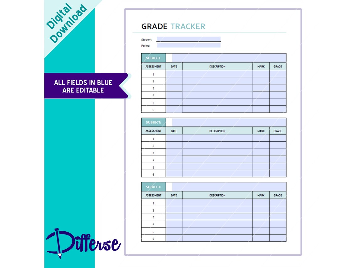 Homeschool Grade Tacker Bundle | Report Card | Grade Tracker | Grade ...