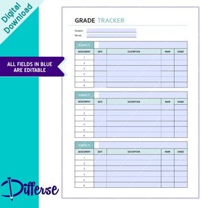 Homeschool Grade Tacker Bundle | Report Card | Grade Tracker | Grade ...