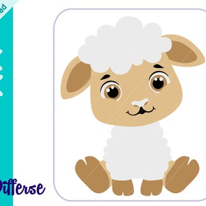 Ovelha bebê fofa SVG | Arquivo de corte SVG e PNG | Gato svg | Animal de fazenda bebê | Cordeiro png | Animal bebê svg