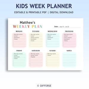 Weekly Planner | Weekly Schedule | Daily Planner | Daily Task Tracker | To Do List | Daily Agenda | Household planner | Weekly Plan