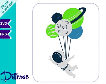 Cute Astronaut SVG | SVG Cut File & PNG | Space Svg | Astronaut Kids Shirt svg | Outer Space svg | Mini Astronaut svg | Planets svg