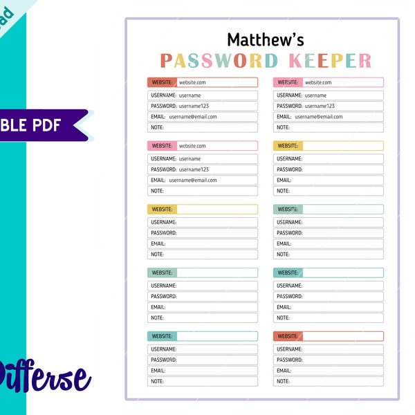 Password Keeper - Etsy