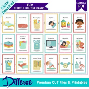 Cartes de routine pour enfants | Cartes de corvée quotidienne | tâches ménagères pour enfants | Cartes visuelles de routine | Cartes de nettoyage | Cartes de tâches pour l'autisme | Cartes de tâches ménagères pour enfants