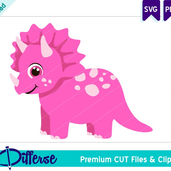 Cute Dinosaur SVG | SVG Cut File & PNG | Dinosaur svg | Dinosaur Clipart | Dinosaur Cut File | Triceratops svg