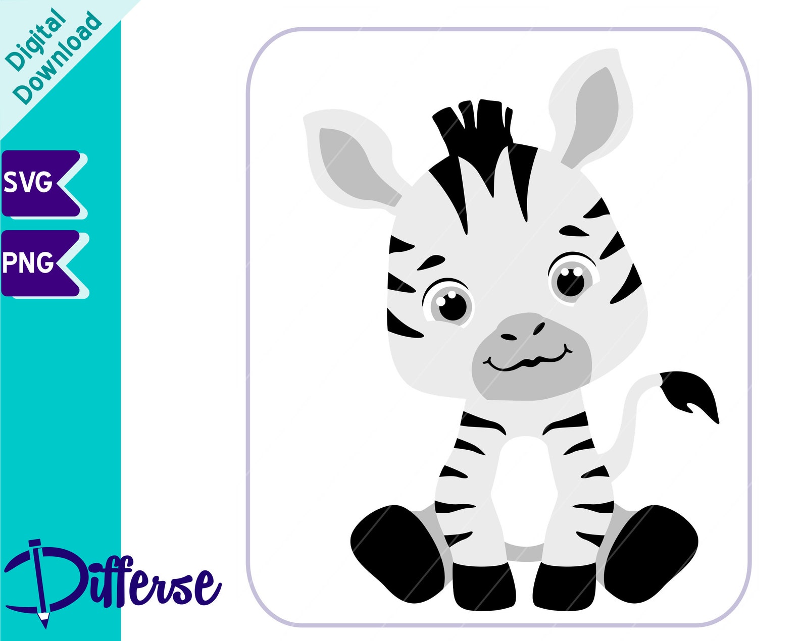 Cute Baby Zebra SVG SVG Cut File & PNG Zebra Svg Baby - Etsy