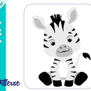 Cute Baby Zebra SVG | SVG Cut File & PNG | Zebra svg | Baby Safari Animal | Baby Jungle Animal png | Baby Animal svg | Cute zebra
