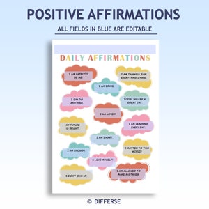 Kids Affirmation Poster | Positive Affirmation | Affirmation Wall Art ...