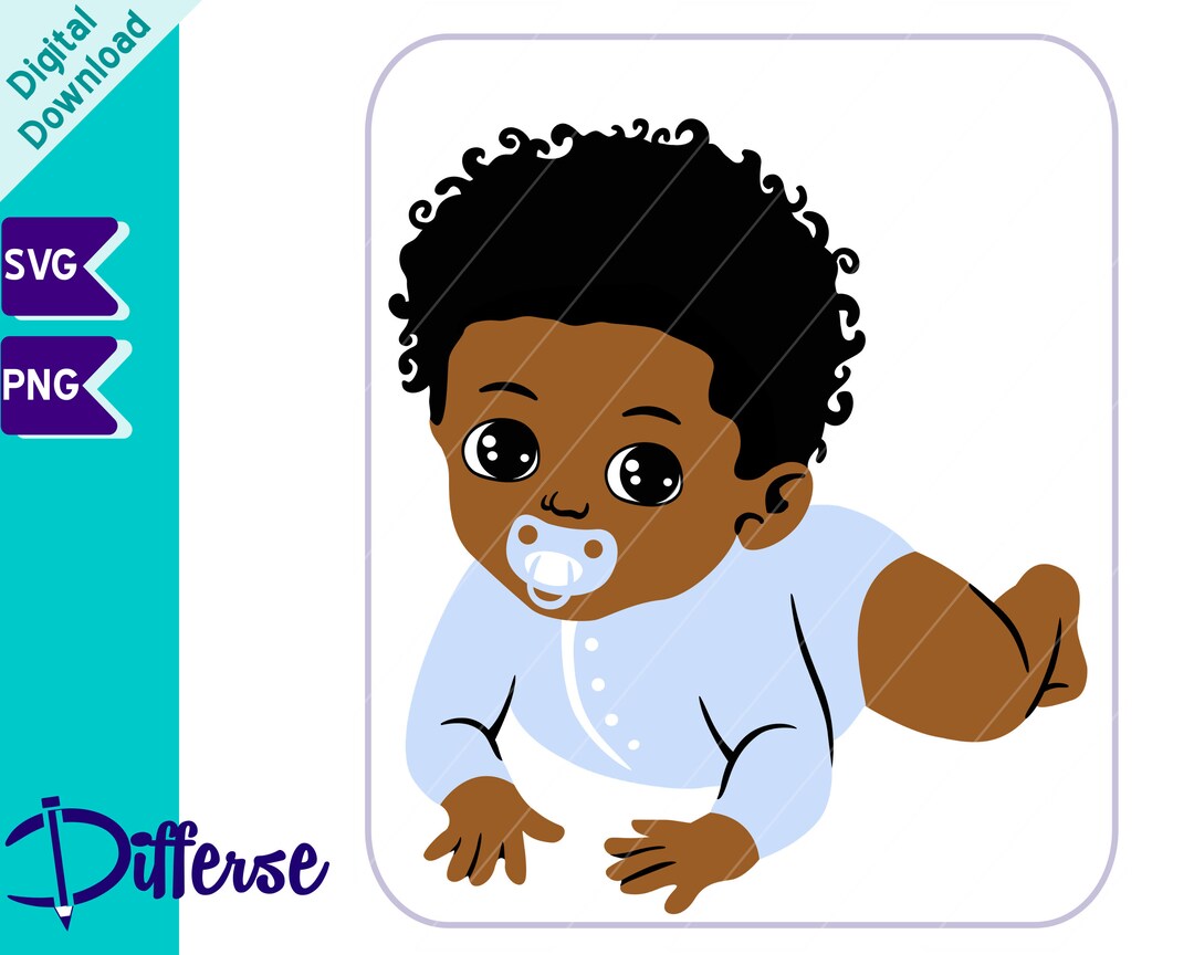 Black Baby Boy SVG | SVG Cut File & PNG | African American Baby Boy Svg ...