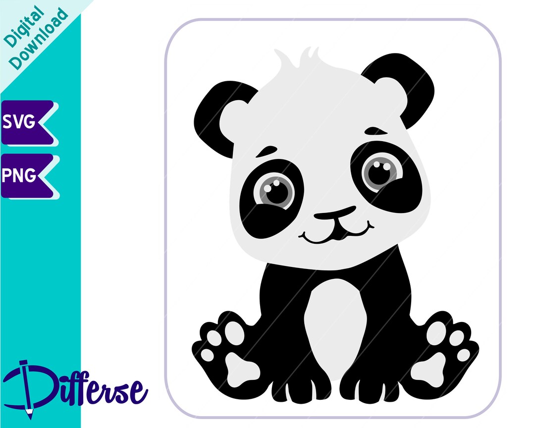 Cute Baby Panda SVG | SVG Cut File & PNG | Panda Svg | Baby Safari ...
