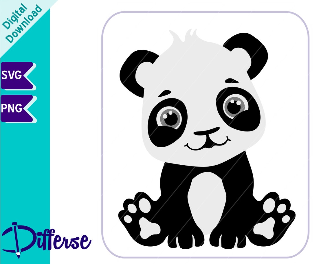 Cute Baby Panda SVG SVG Cut File & PNG Panda Svg Baby | Etsy