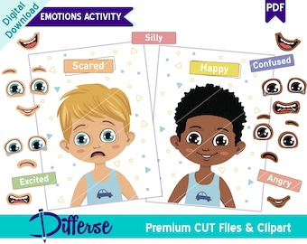 Emotions Activity for Kids | Kids Emotions | Kids Activities | Emotion Education | Build a Face | Homeschool Resources | Emotions worksheet