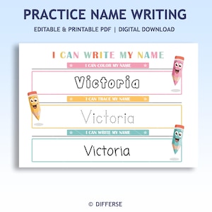 I Can Write My Name | Editable Name Tracing Sheet | Name Practice | Name Writing | Practice Name Sheet | Learn To Write Name