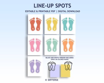 Classroom Line Up Spots | Printable Footprint Line Up Markers | Classroom Management | Line Up Spots for Students | Floor Footprint Markers