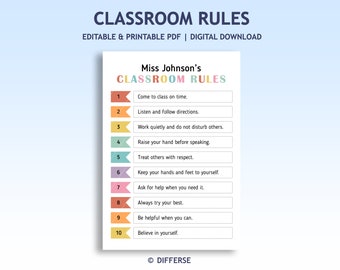 Classroom Rules | Class Rules | Classroom Rules Sign | In This Classroom | Montessori Classroom Rules | School Behavior | School Rules