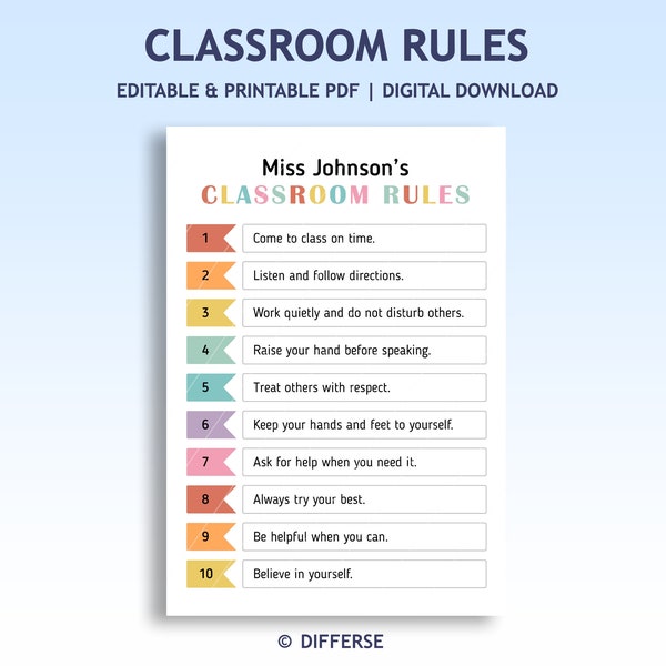 Classroom Rules | Class Rules | Classroom Rules Sign | In This Classroom | Montessori Classroom Rules | School Behavior | School Rules