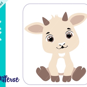 Cute Baby Goat SVG | SVG Cut File & PNG | Goat svg | Baby Farm Animal | Lamb png | Baby Animal svg