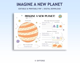 Imagine a New Planet Worksheet | Create Your Own Planet | Space Activity | Creative Writing Worksheet | Imagination Activity