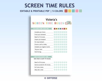 Regels voor schermtijd | Checklist schermtijd | Schermtijdgrafiek | Schermtijdtracker | Takenschema | Stimuleringstabel | Schermtijdklusjes