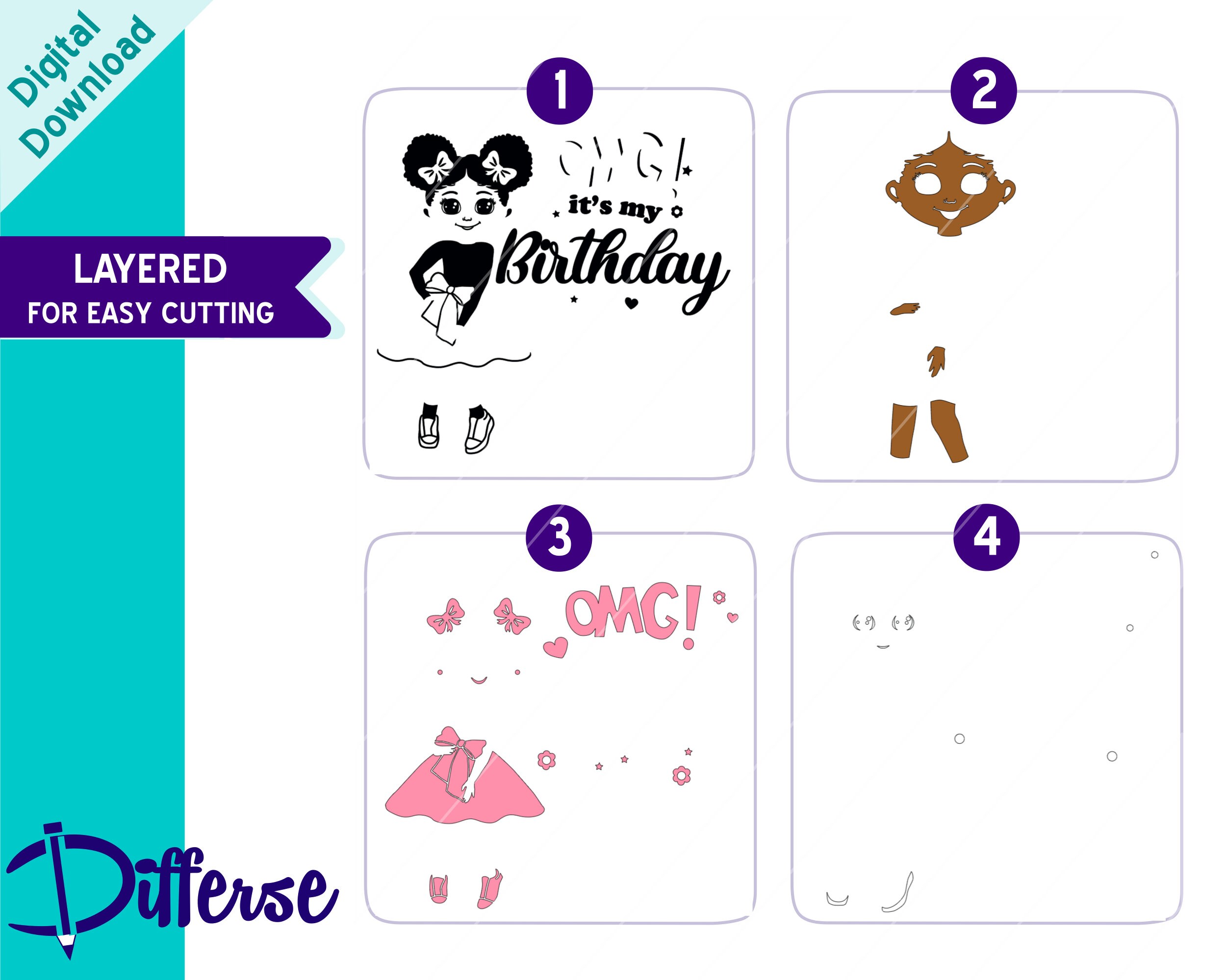 It's My Birthday SVG SVG Cut File &amp; PNG Black Birthday - Etsy