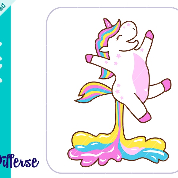 Unicorn SVG | SVG Cut File & PNG | Unicorn Rainbow Farts svg | Funny Kids Shirt svg | Unicorn Fart svg | Fart svg | Farting Unicorn svg