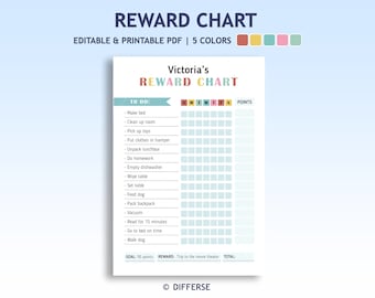 Reward Chart For Boys and Girls | Good Behavior Chart | Reward System | Chore Chart | Incentive Chart | Reward Chart For Kids | Reward Token