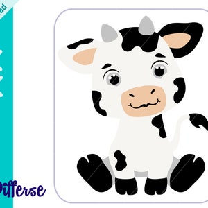 Cute Baby Cow SVG | SVG Cut File & PNG | Cow svg | Baby Farm Animal | Baby Cow png | Baby Animal svg