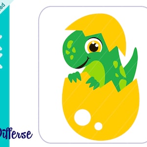 Dinosaurio bebé en huevo SVG / Archivo de corte SVG y PNG / Dinosaurio svg / Clipart de dinosaurio / Archivo de corte de dinosaurio / Lindo dinosaurio svg