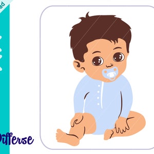 Słodki chłopczyk SVG | Plik SVG Cut i PNG | Chłopczyk ze smoczkiem SVG | Książę Wektor | Baby Shower SVG | Mały chłopiec SVG