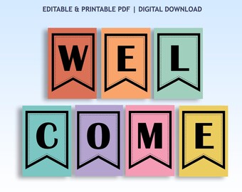 Welcome Banner Printable | Classroom Welcome Banner | Back to School Decor | Printable Classroom Decor | Welcome Sign