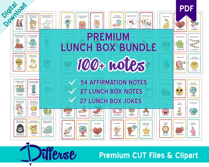 100 Kids Lunch Box Notes Kids Affirmation Cards Positive Affirmations Lunch Notes For Kids Motivational Notes Lunch Box Jokes image 1