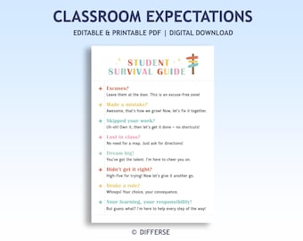 Classroom Expectations Middle School | Funny Classroom Rules | Humorous Class Rules | Classroom Rules Poster | Classroom Behavior
