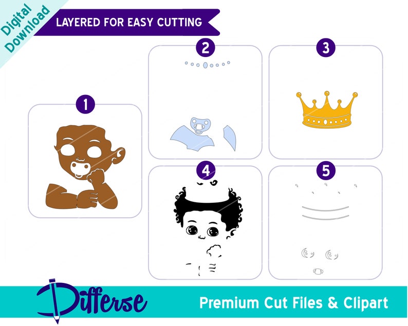 Black Baby Prince SVG | SVG Cut File & PNG | African American Baby Boy ...